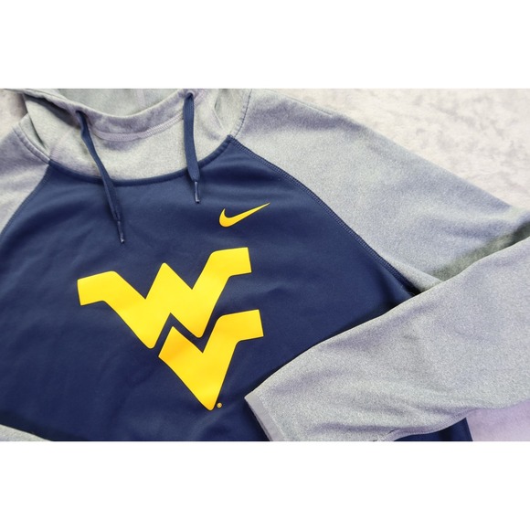 Nike WVU West Virginia University Mountaineers Hoodie Hooded Sweatshirt M - Picture 2 of 6
